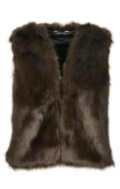 Faux Fur Gilet -Denim Dreams Store TE22202TREACLE 1