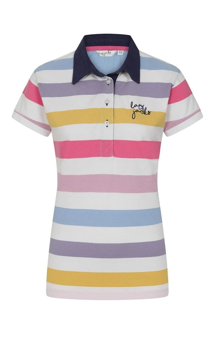 Ladies Lazy Jacks Stripe Polo Shirt 3 Ladies Lazy Jacks Stripe Polo Shirt