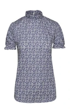 Ladies Ruffle T Shirt<br>Made With Liberty Fabric 20 Ladies Ruffle T Shirt<br>Made With Liberty Fabric -Denim Dreams Store TN07508NAVYLOVESTEMS 1