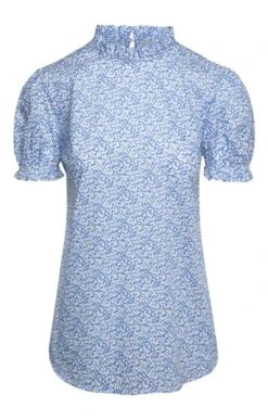 Ladies Ruffle T Shirt<br>Made With Liberty Fabric 26 Ladies Ruffle T Shirt<br>Made With Liberty Fabric -Denim Dreams Store TN07508SKYBREEZE 2