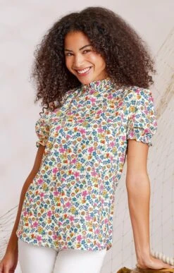 Ladies Ruffle T Shirt<br>Made With Liberty Fabric