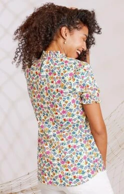 Ladies Ruffle T Shirt<br>Made With Liberty Fabric 29 Ladies Ruffle T Shirt<br>Made With Liberty Fabric -Denim Dreams Store TN07508SWEETMEADOW 1