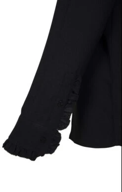 Ladies Crimped Frill Front Blouse 25 Ladies Crimped Frill Front Blouse -Denim Dreams Store TN11021BLACK 3