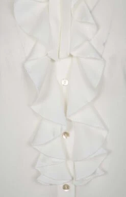 Ladies Crimped Frill Front Blouse 29 Ladies Crimped Frill Front Blouse -Denim Dreams Store TN11021CREAM 2