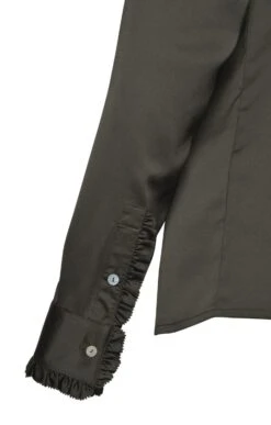 Ladies Crimped Frill Front Blouse 32 Ladies Crimped Frill Front Blouse -Denim Dreams Store TN11021JUNIPER 2