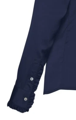 Ladies Crimped Frill Front Blouse 34 Ladies Crimped Frill Front Blouse -Denim Dreams Store TN11021MIDNIGHT 1