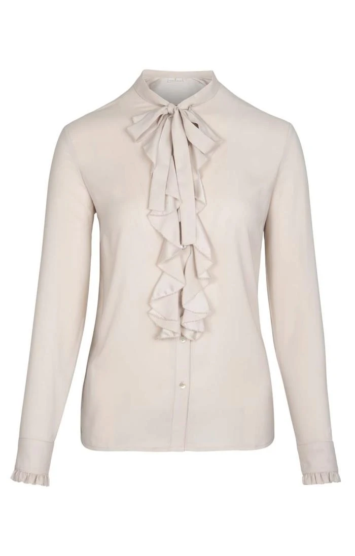 Ladies Crimped Frill Front Blouse 16 Ladies Crimped Frill Front Blouse - Image 14