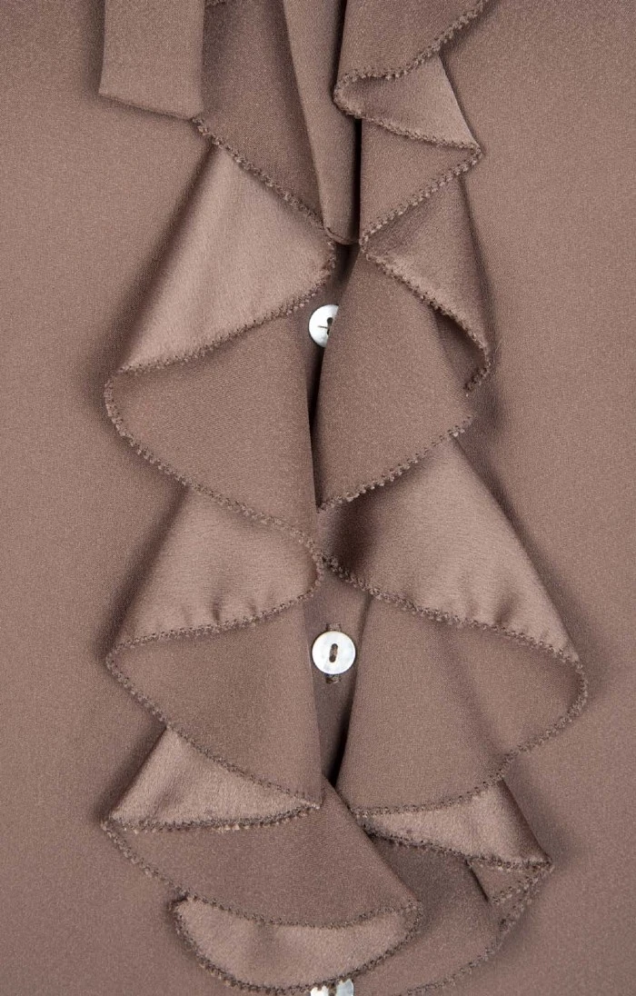 Ladies Crimped Frill Front Blouse 21 Ladies Crimped Frill Front Blouse - Image 19