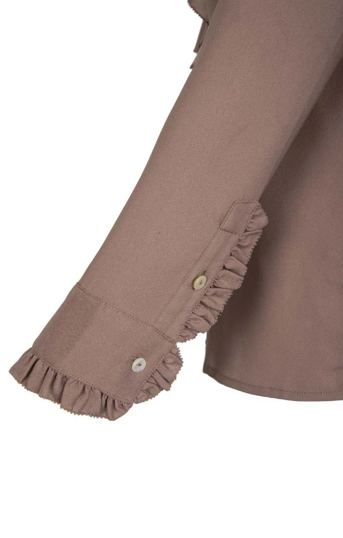 Ladies Crimped Frill Front Blouse 22 Ladies Crimped Frill Front Blouse - Image 20