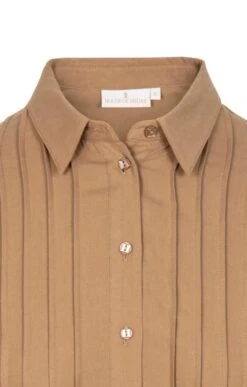 Ladies Pleated Front Pure Cotton Blouse 18 Ladies Pleated Front Pure Cotton Blouse -Denim Dreams Store TN11025CAMEL 2