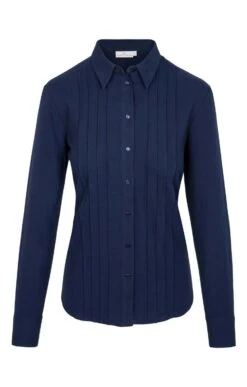 Ladies Pleated Front Pure Cotton Blouse 21 Ladies Pleated Front Pure Cotton Blouse -Denim Dreams Store TN11025DKDENIM 1