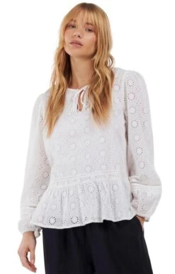 Ladies Barbour Cherbury Top White