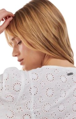 Ladies Barbour Cherbury Top White 8 Ladies Barbour Cherbury Top White -Denim Dreams Store TN22298WHITE 2