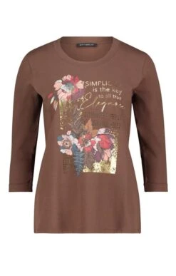 Ladies Betty Barclay Three Quarter Sleeve Print T-Shirt