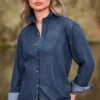 Ladies Denim Shirt 2 Ladies Denim Shirt -Denim Dreams Store TN23105INDIGO
