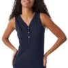 Ladies Crew Clothing Henley Vest Top -Denim Dreams Store TN23268NAVY