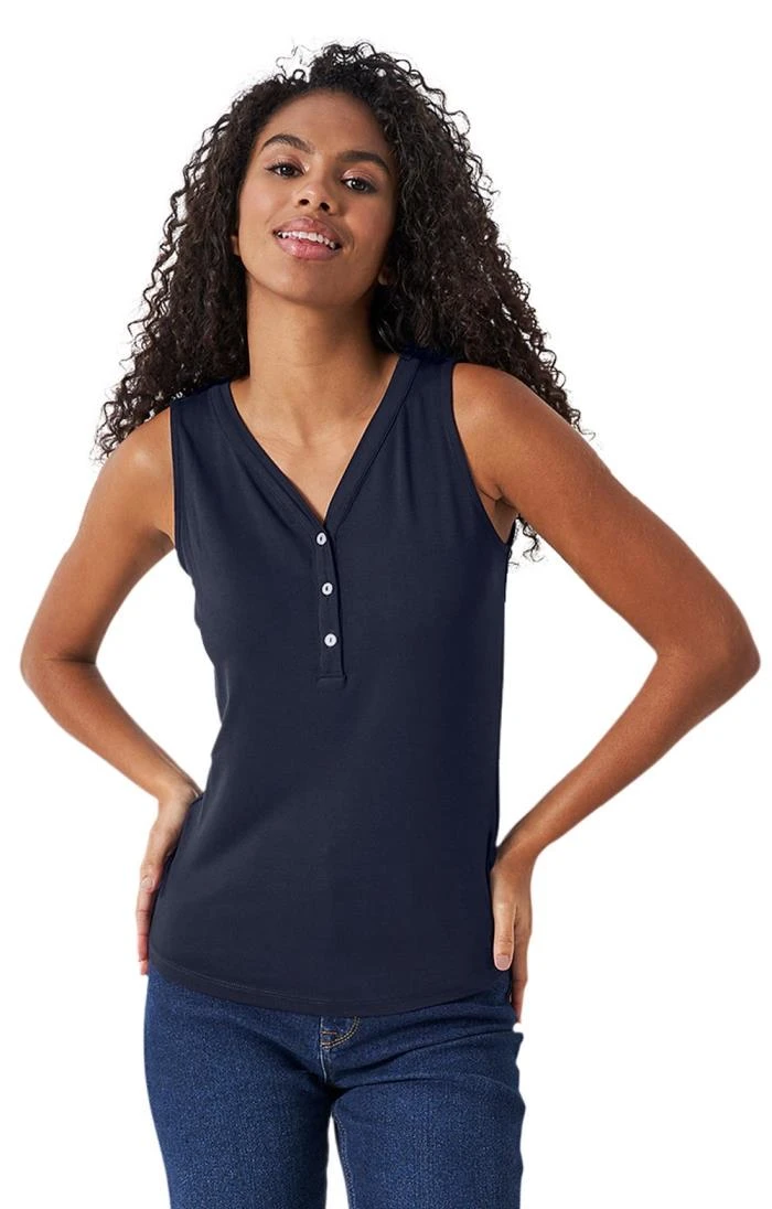 Ladies Crew Clothing Henley Vest Top 3 Ladies Crew Clothing Henley Vest Top