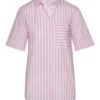 Ladies Erfo Short Sleeved Stripe Shirt -Denim Dreams Store TN23326PINK