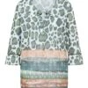 Ladies Animal Print Tie Neck Tunic -Denim Dreams Store TN23418MULTIPRINT