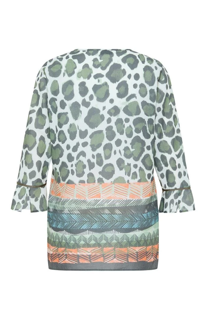 Ladies Animal Print Tie Neck Tunic 4 Ladies Animal Print Tie Neck Tunic - Image 2