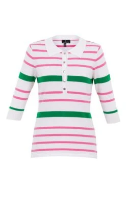 Ladies Marble Stripe Polo Shirt