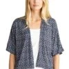 Ladies Marble Print Edge To Edge Oversized Kimono -Denim Dreams Store TN23583NAVYWHITE