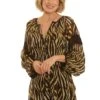 Ladies Pomodoro Blurred Zebra Blouse 1 Ladies Pomodoro Blurred Zebra Blouse -Denim Dreams Store TN23728MUSTARD