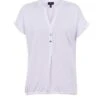 Ladies Marble Button Down V-Neck Top 1 Ladies Marble Button Down V-Neck Top -Denim Dreams Store TN23780WHITE