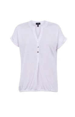 Ladies Marble Button Down V-Neck Top