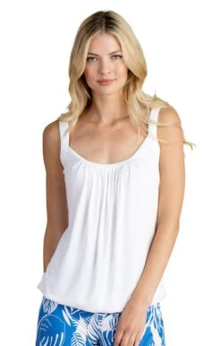 Ladies Marble Pleated Front Vest Top