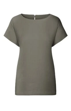 Ladies Linen Mix Crew Top