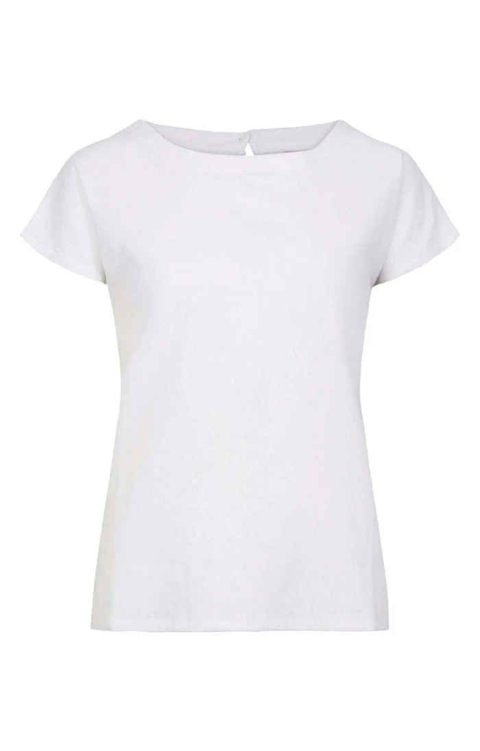 Ladies Linen Mix Crew Top 3 Ladies Linen Mix Crew Top - Image 2