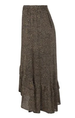 Ladies Chiffon Frill Skirt -Denim Dreams Store TN30025CHESTNUTNOIR 2