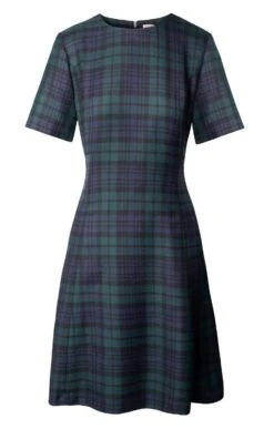 Ladies Plaid Swing Dress -Denim Dreams Store TQ00260BLACKWATCH 1