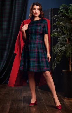 Ladies Plaid Swing Dress