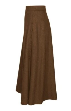 Ladies Button Swing Skirt -Denim Dreams Store TQ11102BARKMEL 1