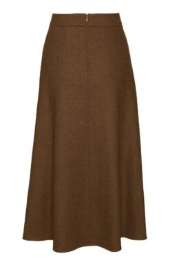 Ladies Button Swing Skirt -Denim Dreams Store TQ11102BARKMEL 2 1