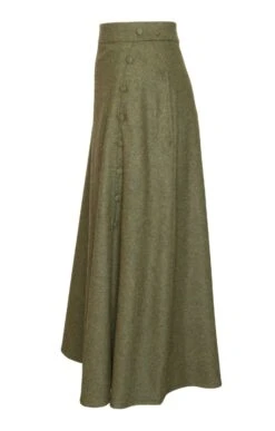 Ladies Button Swing Skirt -Denim Dreams Store TQ11102DEEPFORESTMEL 2