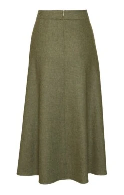 Ladies Button Swing Skirt -Denim Dreams Store TQ11102DEEPFORESTMEL 3