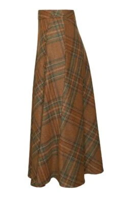 Ladies Button Swing Skirt -Denim Dreams Store TQ11102MAHOGANYLODENCHK 1