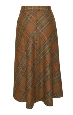 Ladies Button Swing Skirt -Denim Dreams Store TQ11102MAHOGANYLODENCHK 2