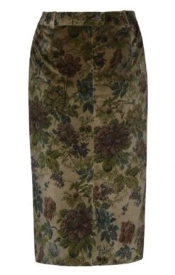 Ladies Tailored Velvet Skirt -Denim Dreams Store TQ11116VICTORIANFLORAL 2
