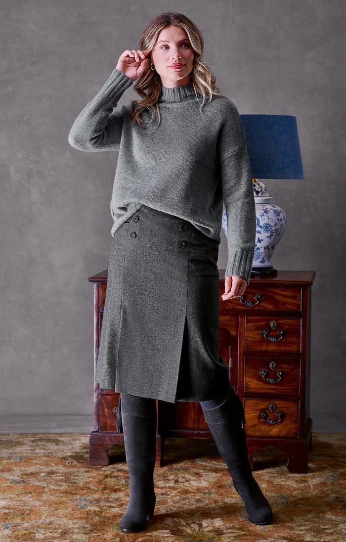 Ladies Double Vent Flannel Skirt 3 Ladies Double Vent Flannel Skirt