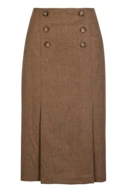 Ladies Double Vent Flannel Skirt -Denim Dreams Store TQ11118WHEATMEL 1