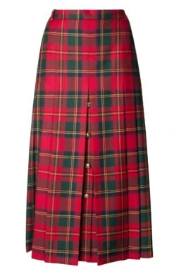 Ladies Gold Button Skirt -Denim Dreams Store TQ11225MUTEDRED 1