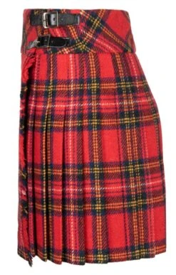 Ladies Harris Tweed 18 Inch Kilt -Denim Dreams Store TQ11316REDSTEWART 1
