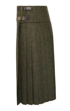 Ladies Long Tweed Kilt -Denim Dreams Store TQ11345FORESTGREENHB 1