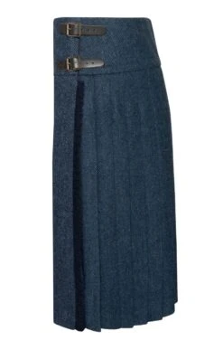 Ladies Long Tweed Kilt -Denim Dreams Store TQ11345MIDNIGHTBLUEHB 2