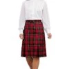 Plaid Invert Pleat Skirt -Denim Dreams Store TQ11385MUTEDRED