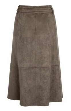 Faux Suede Skirt With Belt -Denim Dreams Store TQ11387OLIVE 3